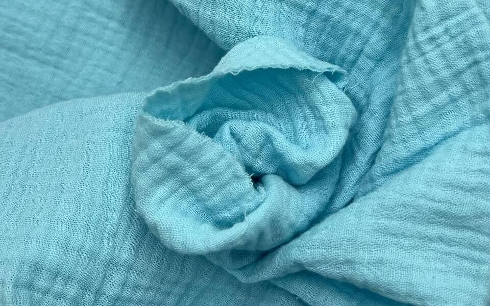 Tkanina Muślin bawełniany double gauze aquamarine blue