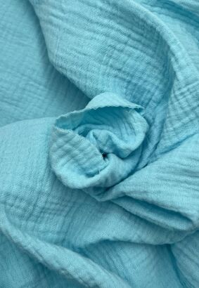 Tkanina Muślin bawełniany double gauze aquamarine blue
