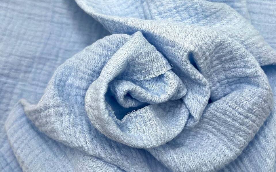 Tkanina Muślin bawełniany double gauze baby blue